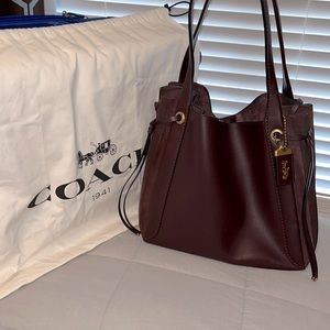 Mixed leather suede harmony coach purse